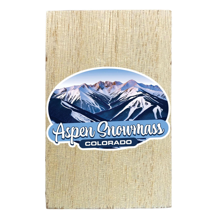 Aspen Snowmass Colorado Design A Souvenir Wooden 2" x 3" Fridge Magnet Image 1