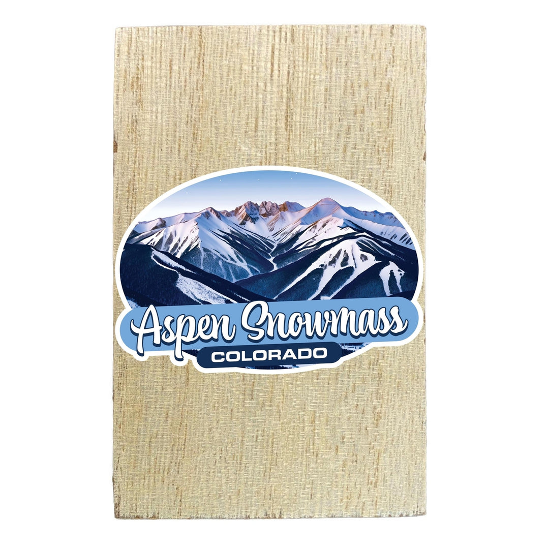 Aspen Snowmass Colorado Design A Souvenir Wooden 2" x 3" Fridge Magnet Image 2