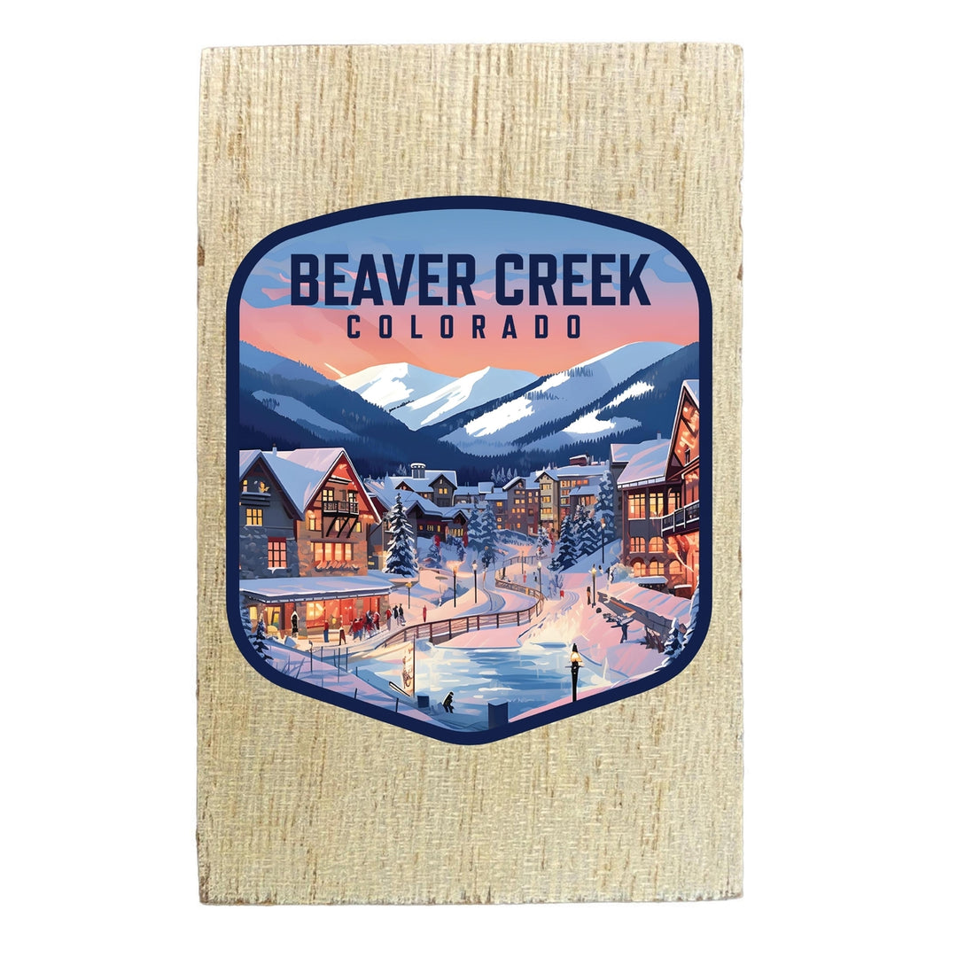 Beaver Creek Colorado Design C Souvenir Wooden 2" x 3" Fridge Magnet Image 1