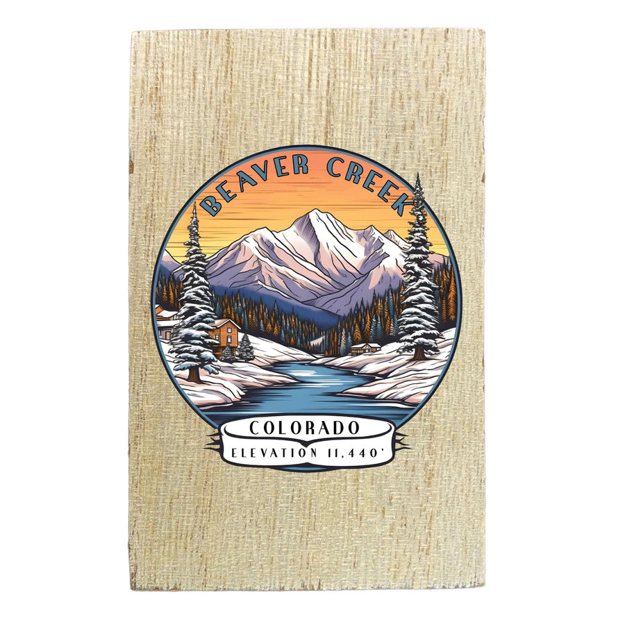 Beaver Creek Colorado Design A Souvenir Wooden 2" x 3" Fridge Magnet Image 1