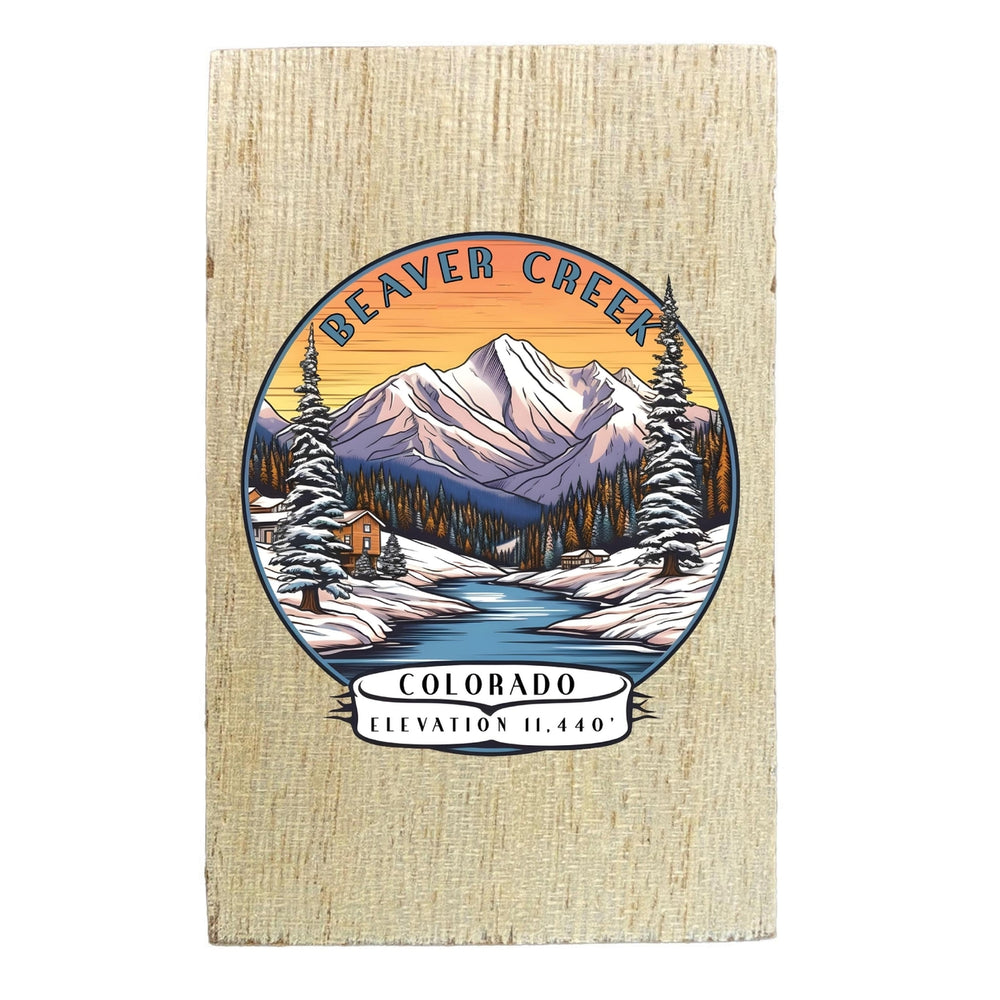 Beaver Creek Colorado Design A Souvenir Wooden 2" x 3" Fridge Magnet Image 2