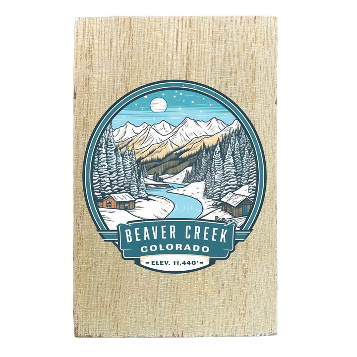 Beaver Creek Colorado Design B Souvenir Wooden 2" x 3" Fridge Magnet Image 1