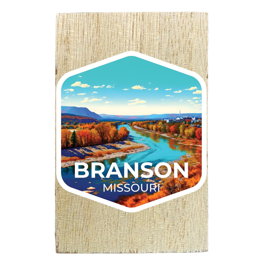 Branson Missouri Design B Souvenir Wooden 2" x 3" Fridge Magnet Image 2