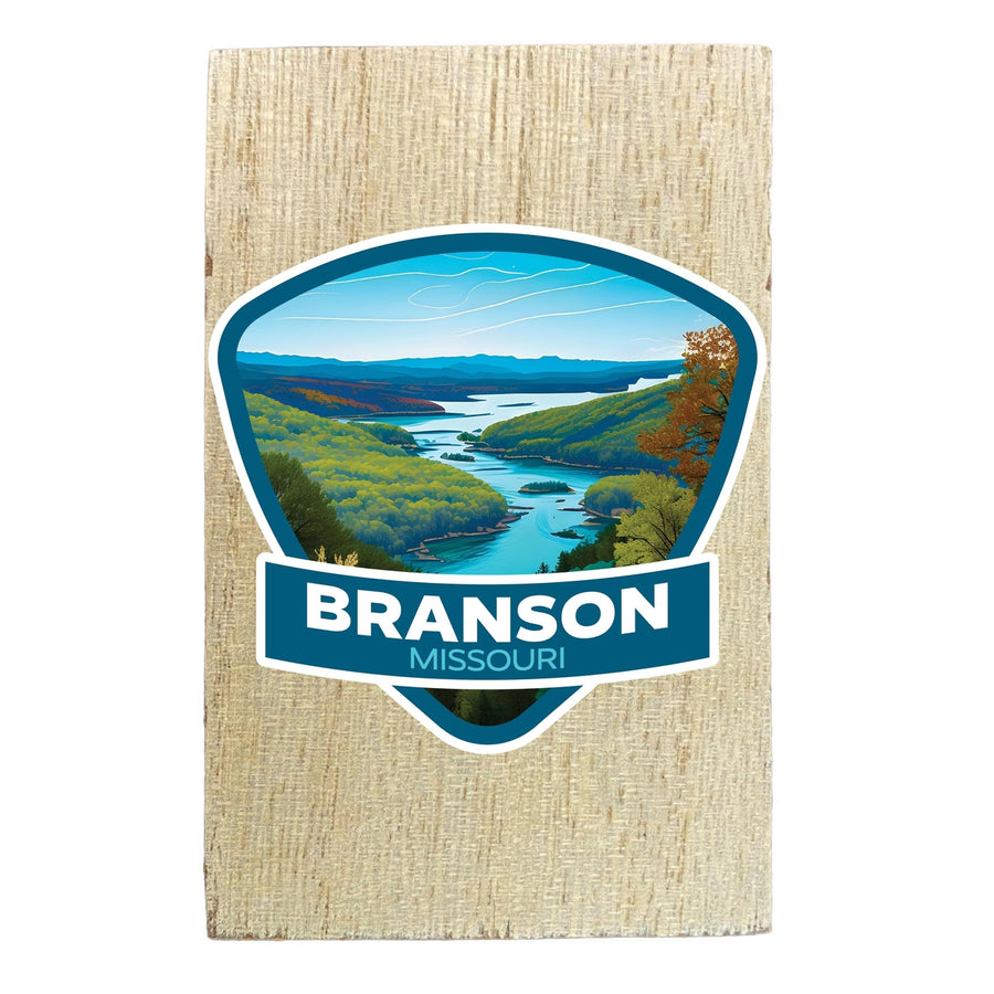 Branson Missouri Design A Souvenir Wooden 2" x 3" Fridge Magnet Image 1