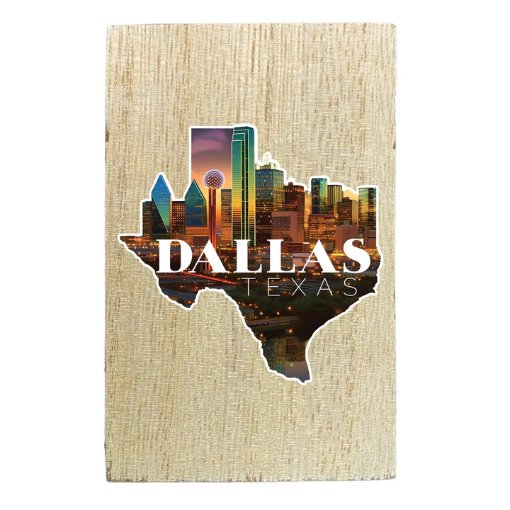 Dallas Texas Design C Souvenir Wooden 2" x 3" Fridge Magnet Image 1