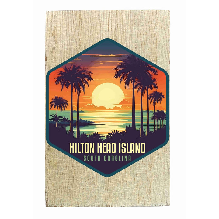 Hilton Head Island Design B Souvenir Wooden 2" x 3" Fridge Magnet Image 1