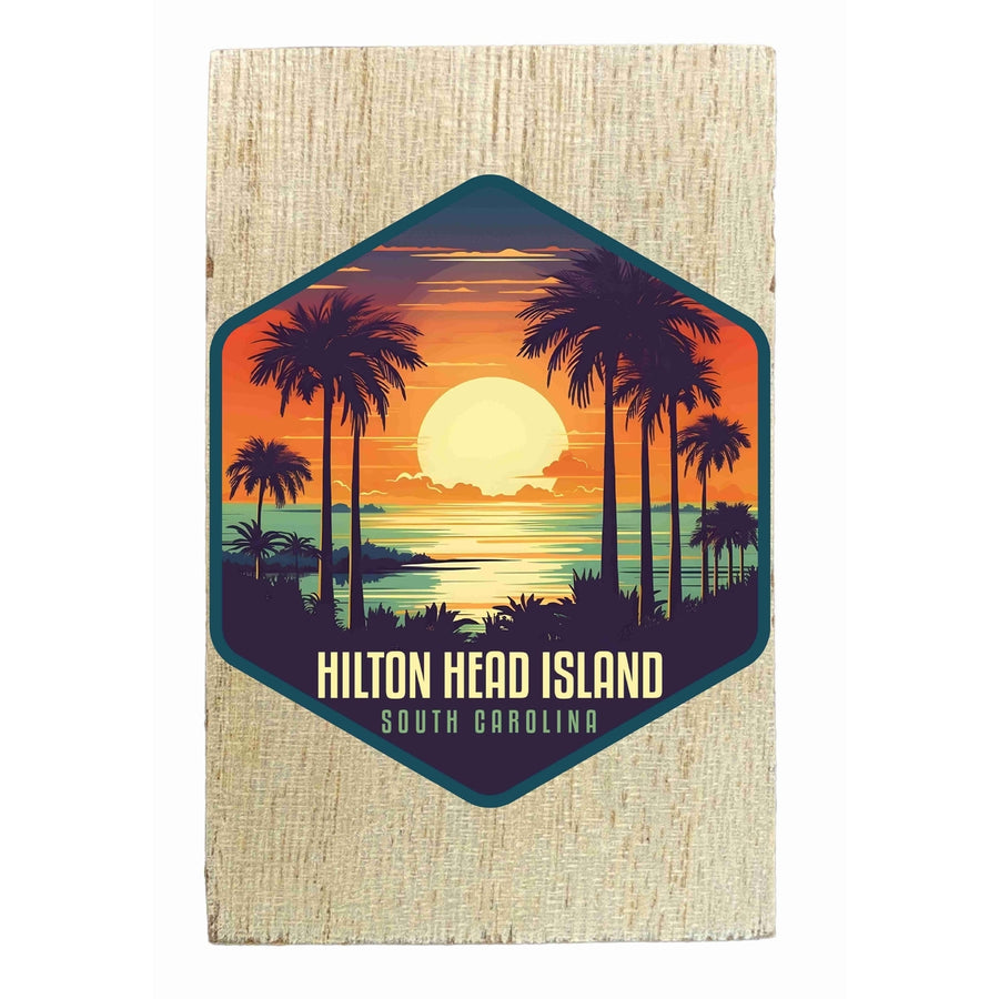 Hilton Head Island Design B Souvenir Wooden 2" x 3" Fridge Magnet Image 1