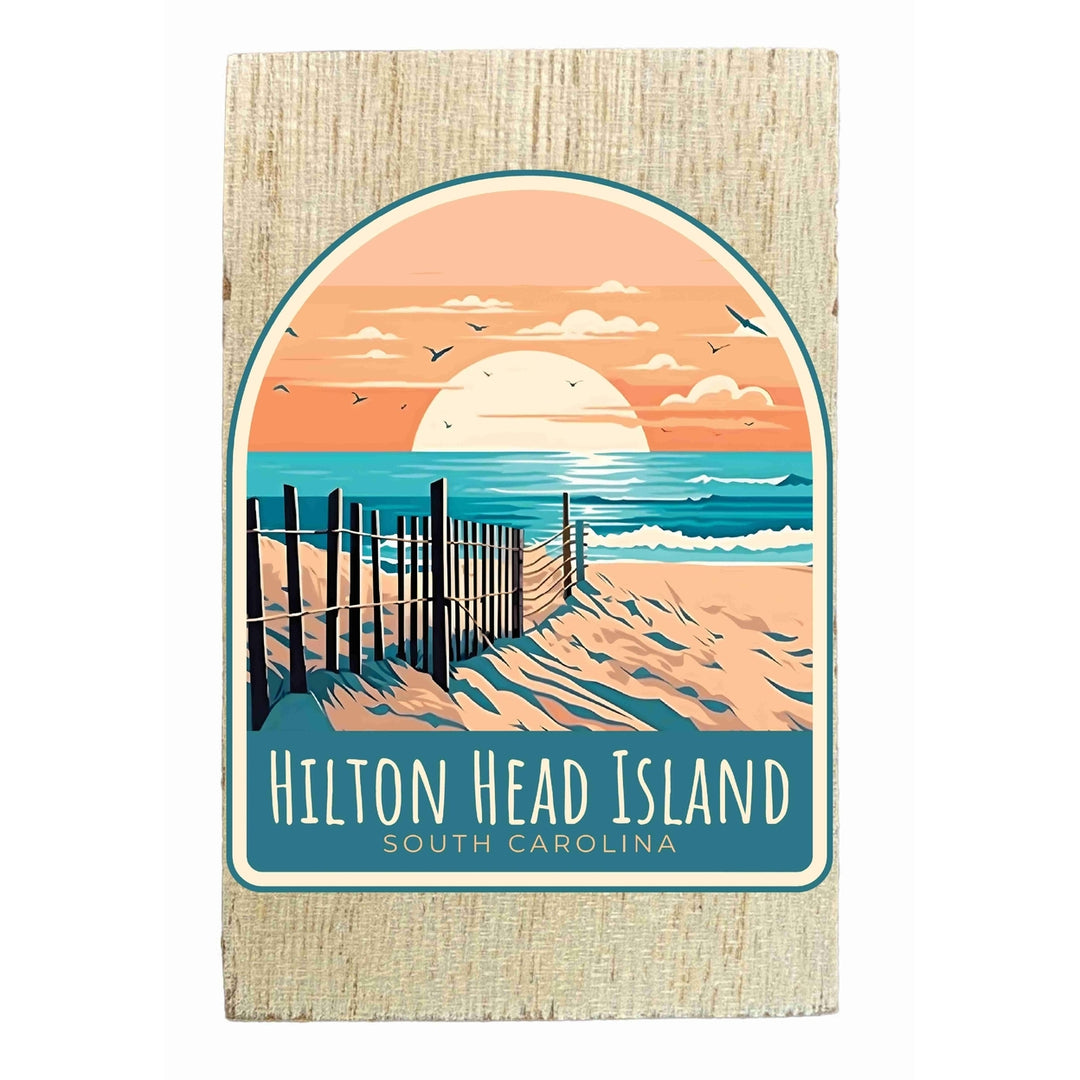 Hilton Head Island Design C Souvenir Wooden 2" x 3" Fridge Magnet Image 1