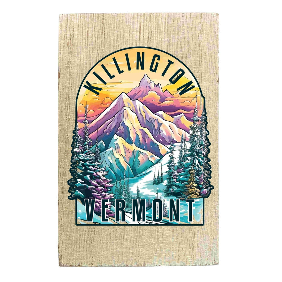 Killington Vermont Design B Souvenir Wooden 2" x 3" Fridge Magnet Image 1