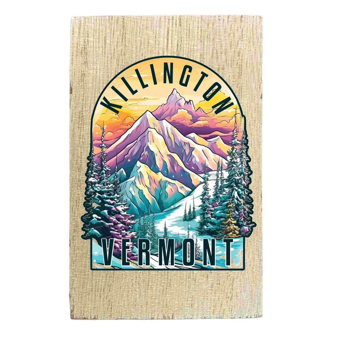 Killington Vermont Design B Souvenir Wooden 2" x 3" Fridge Magnet Image 3