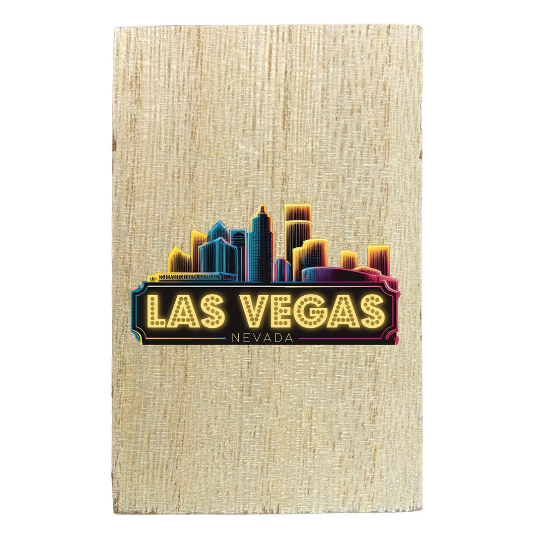 Las Vegas Nevada Design C Souvenir Wooden 2" x 3" Fridge Magnet Image 1