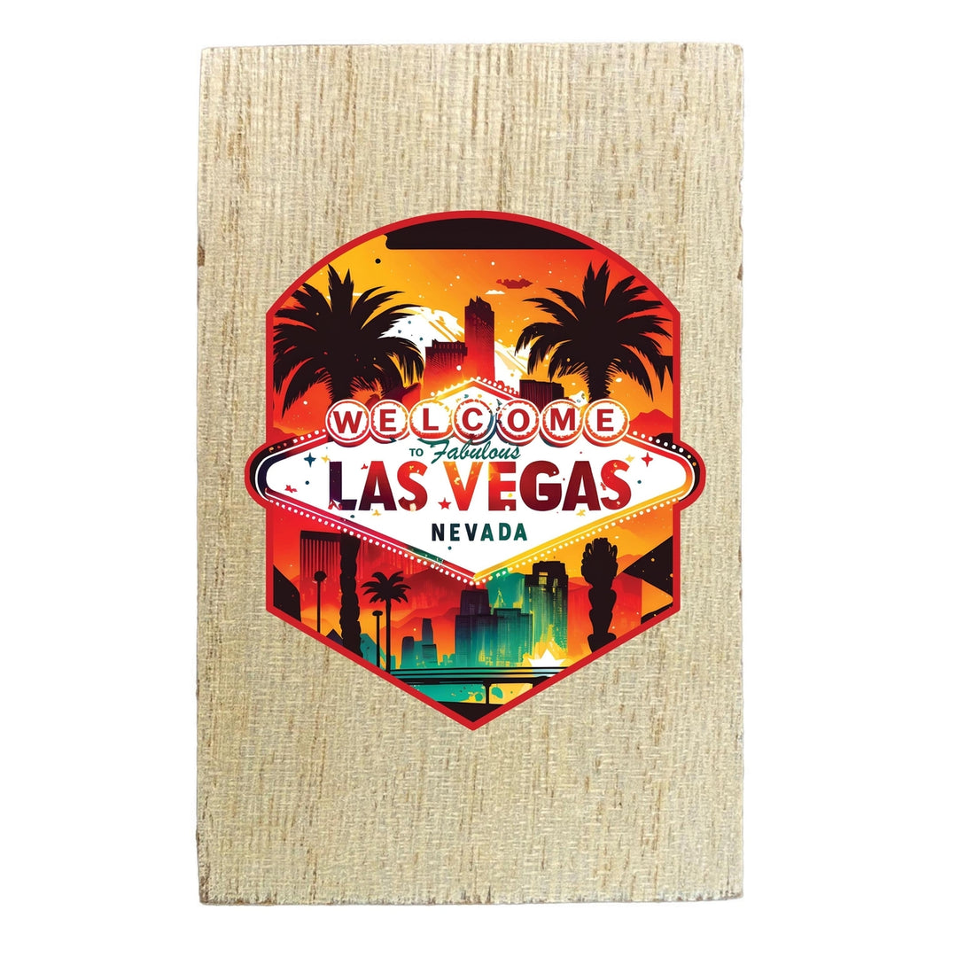 Las Vegas Nevada Design A Souvenir Wooden 2" x 3" Fridge Magnet Image 1