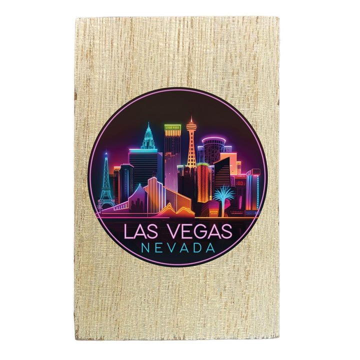 Las Vegas Nevada Design E Souvenir Wooden 2" x 3" Fridge Magnet Image 1