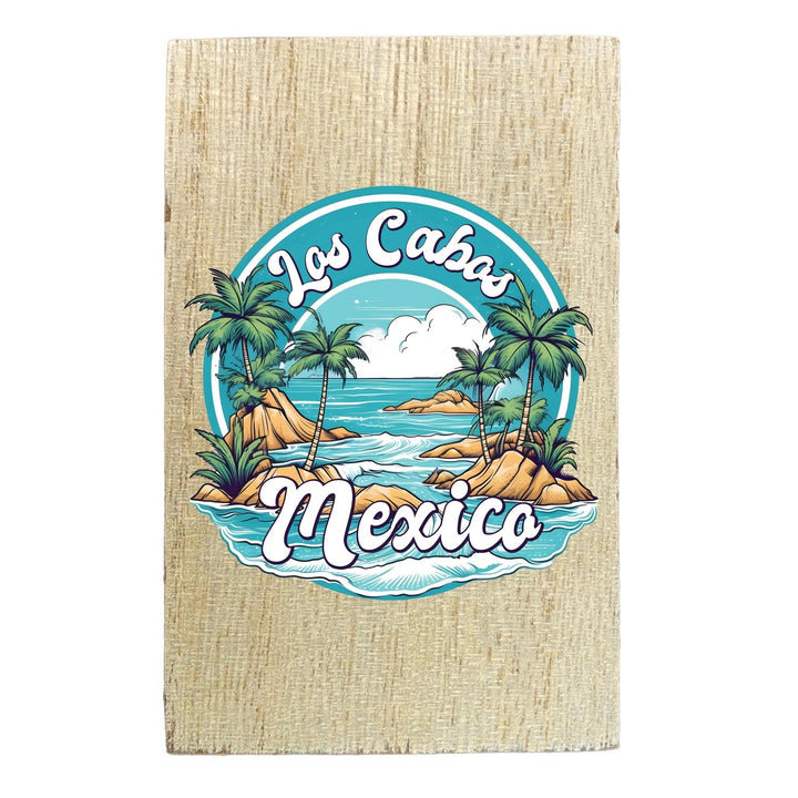 Los Cabos Mexico Design A Souvenir Wooden 2" x 3" Fridge Magnet Image 1