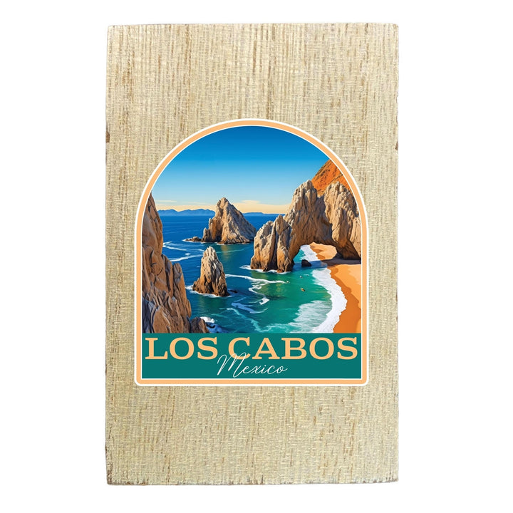 Los Cabos Mexico Design B Souvenir Wooden 2" x 3" Fridge Magnet Image 1