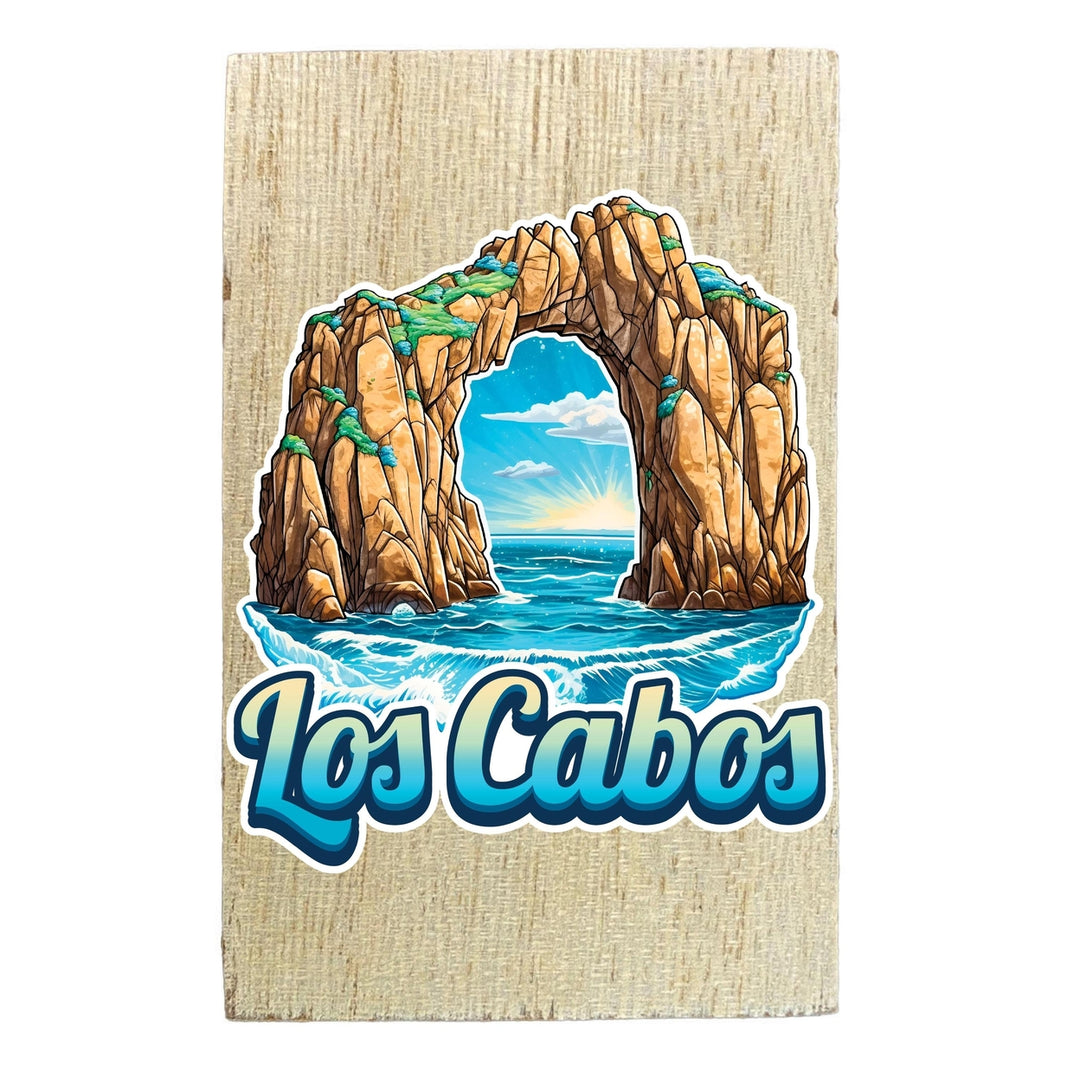 Los Cabos Mexico Design C Souvenir Wooden 2" x 3" Fridge Magnet Image 1