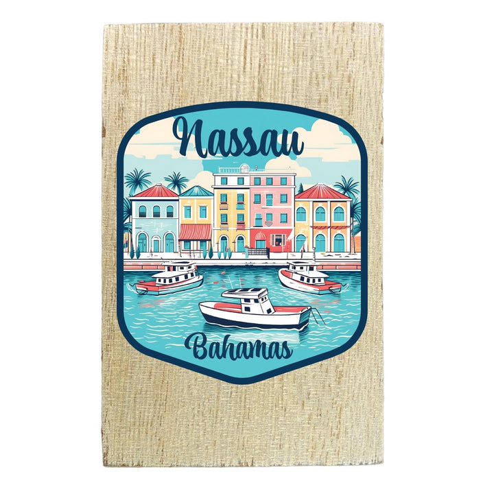 Nassau the Bahamas Design C Souvenir Wooden 2" x 3" Fridge Magnet Image 1