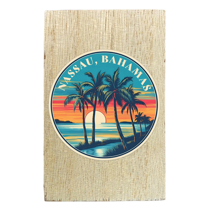 Nassau the Bahamas Design D Souvenir Wooden 2" x 3" Fridge Magnet Image 1