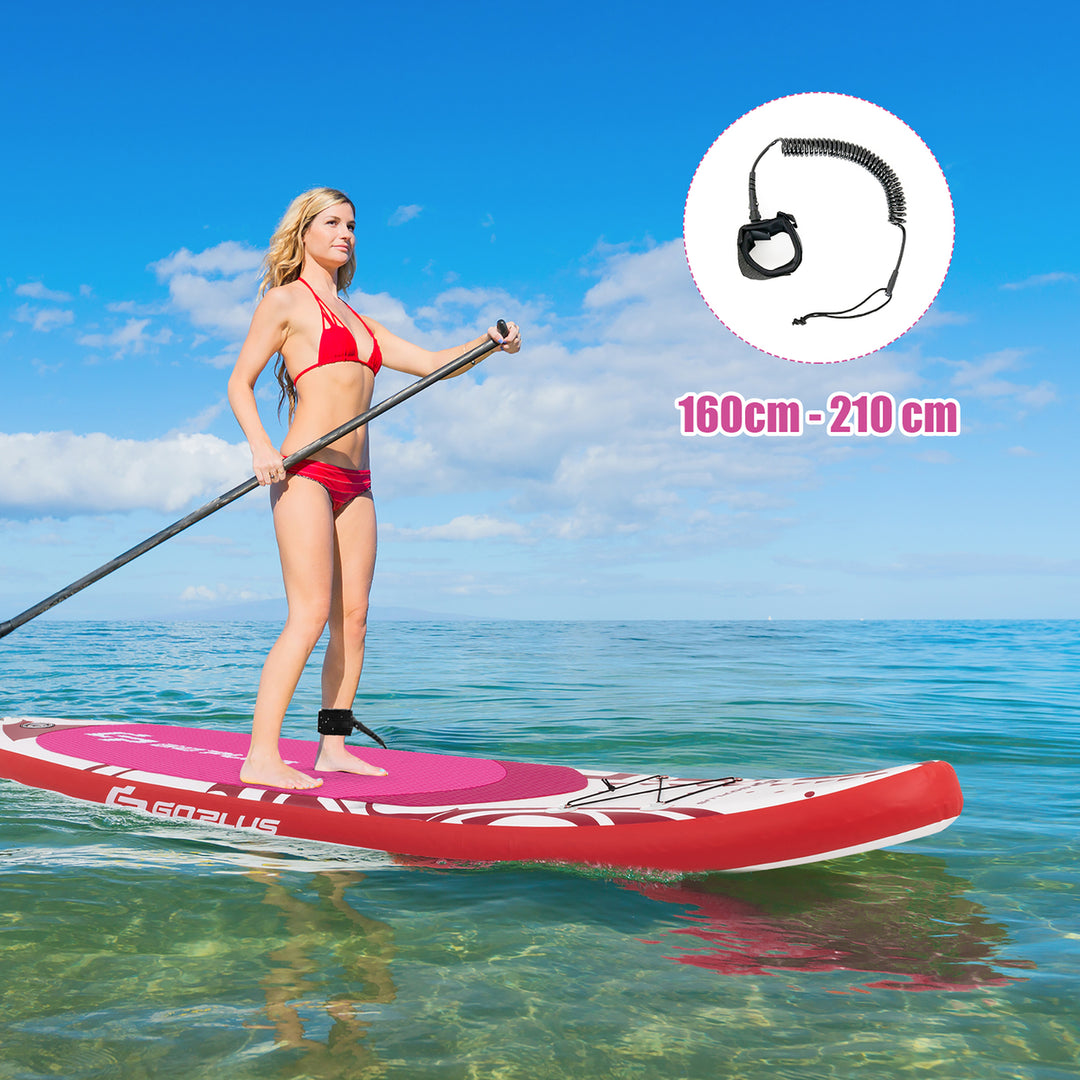 10.5Inflatable Stand Up Paddle Board SUP W/Carrying Bag Aluminum Paddle Pink Image 4