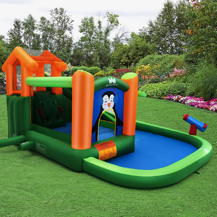 Inflatable Slide Bouncer and Water Park w/ Splash Pool Water Cannon 750W Blower Image 3