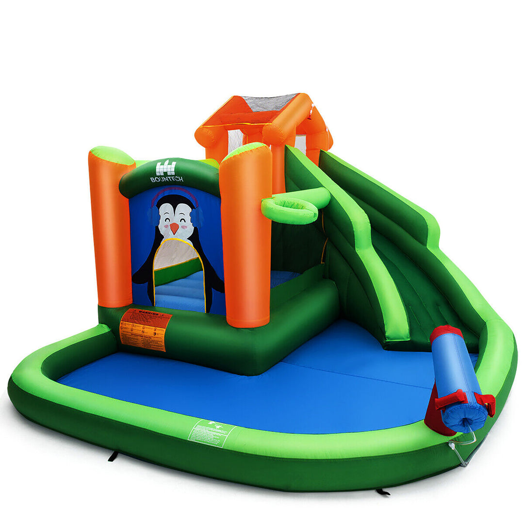 Inflatable Slide Bouncer and Water Park w/ Splash Pool Water Cannon 750W Blower Image 10