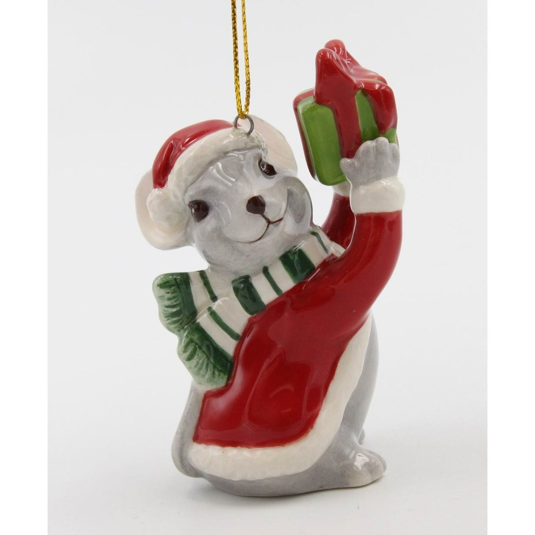 Ceramic Christmas Mouse Ornament 2 3/8"  or Her Image 2