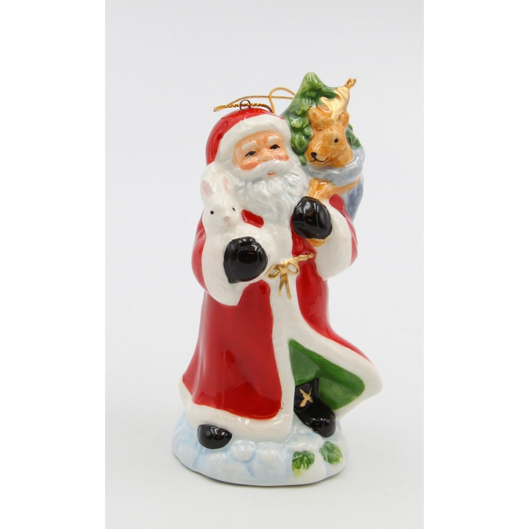 Ceramic Christmas Santa Ornament 4.375in Holiday Decor Mom Image 2