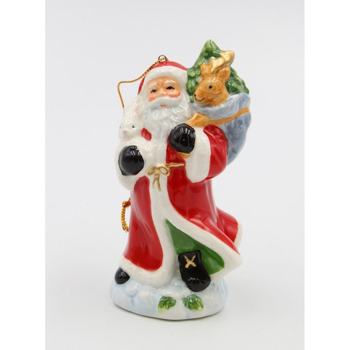 Ceramic Christmas Santa Ornament 4.375in Holiday Decor Mom Image 3