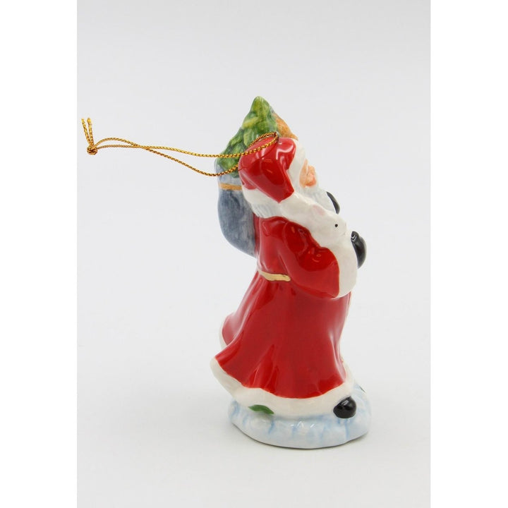 Ceramic Christmas Santa Ornament 4.375in Holiday Decor Mom Image 4