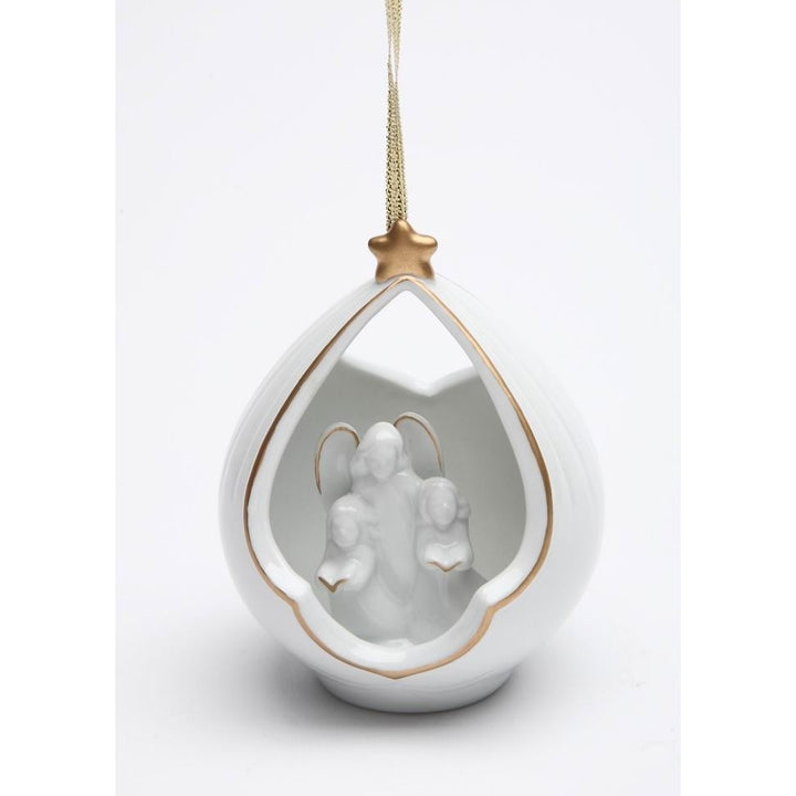 Ceramic Guardian Angel Ornament 3x2.75 Religious Image 3