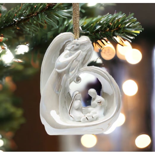 Ceramic Praying Angel Nativity Ornament 3x1.5x3.5 Inch Religious Image 2