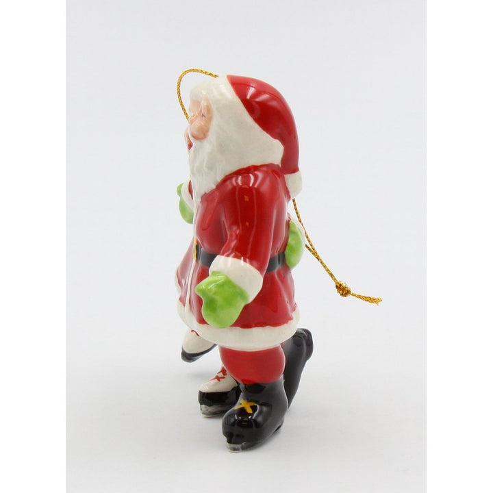 Ceramic Santa and Mrs Claus Ice Skating Ornament 3.625 x 1.5 x 4 Image 4