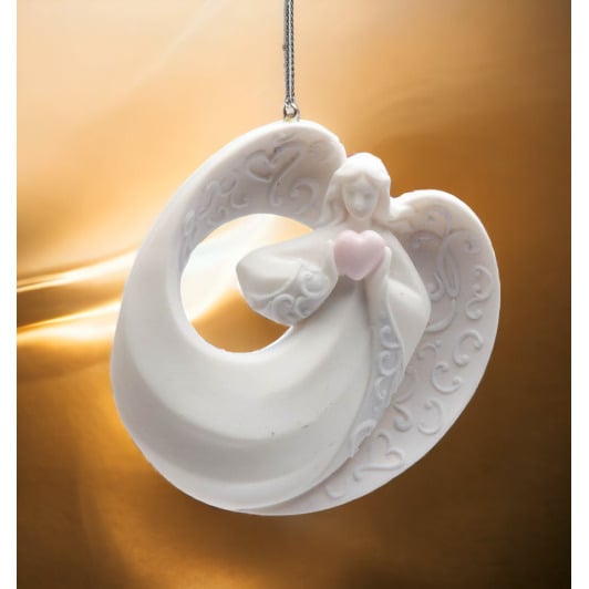 Ceramic  Angel Ornament With HeartHome DcorReligious DcorReligious GiftChurch Dcor, Image 1