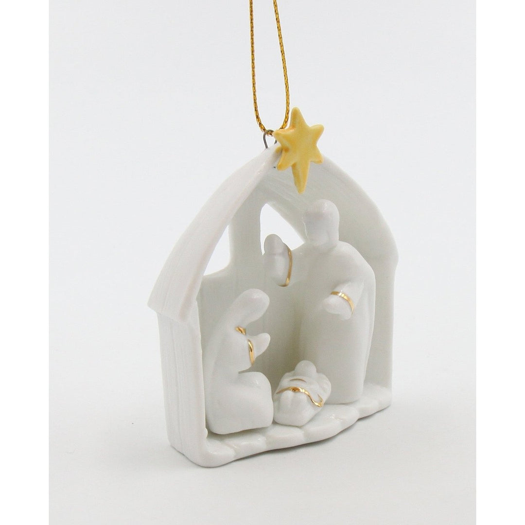 Ceramic Holy Family Nativity Ornament 26 x 125 x 287 Inches Religious Image 3