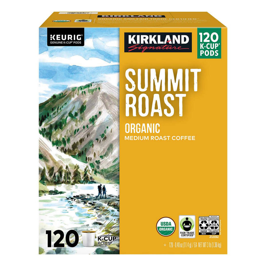 Kirkland Signature Coffee Organic Summit Roast K-Cup Pod 120 Count Image 1