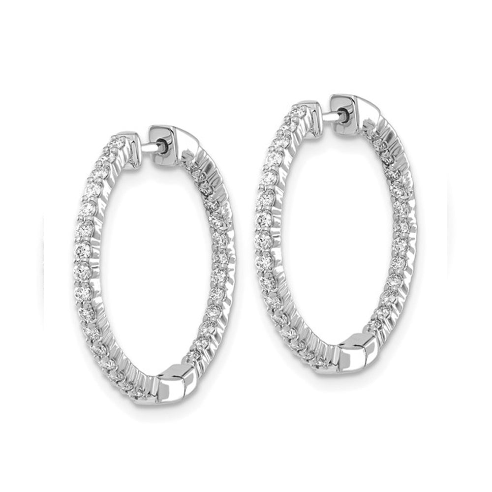 5/8 Carat (ctw SI1-SI2H-I) Lab Grown Diamond Hoop Earrings in 14K White Gold Image 4