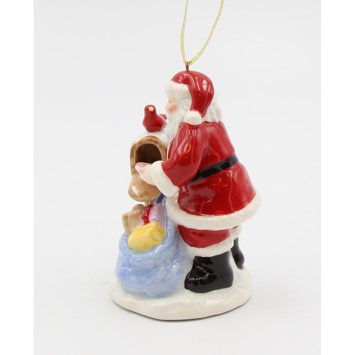 Ceramic Santa Ornament with Mail Box 2.5x2.75x4 Home Kitchen Image 3