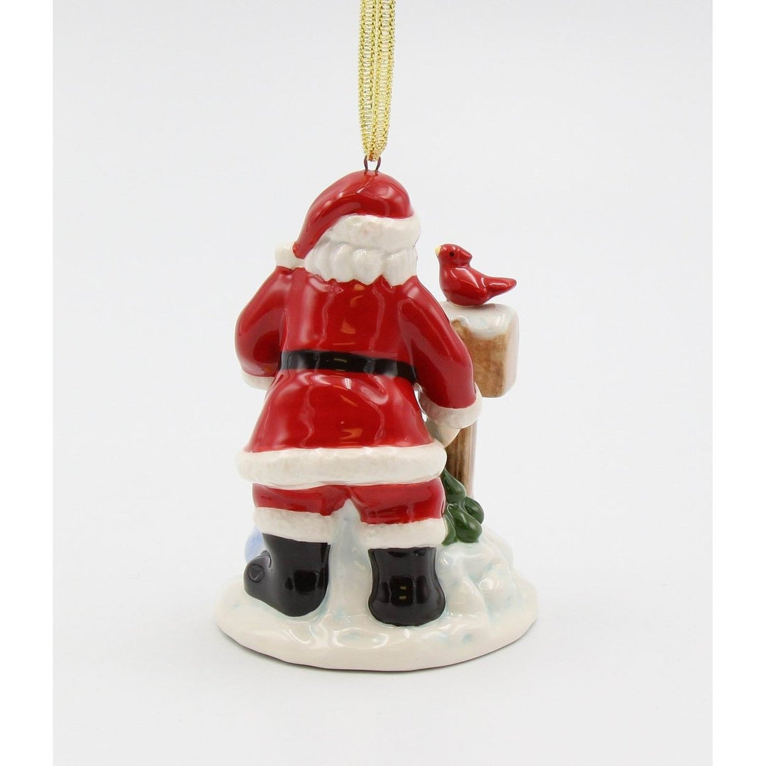 Ceramic Santa Ornament with Mail Box 2.5x2.75x4 Home Kitchen Image 4