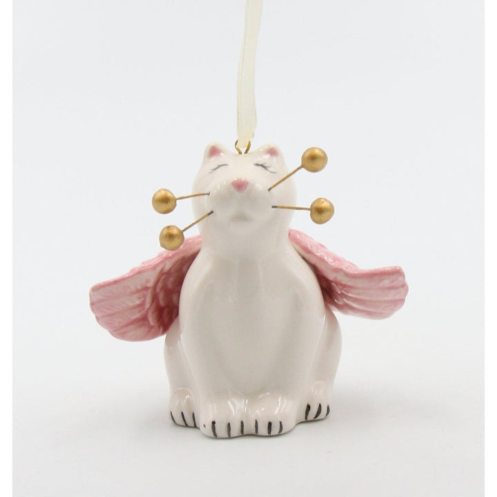 Ceramic Cat Angel Ornament 2.75" Home Gift for Cat Image 3