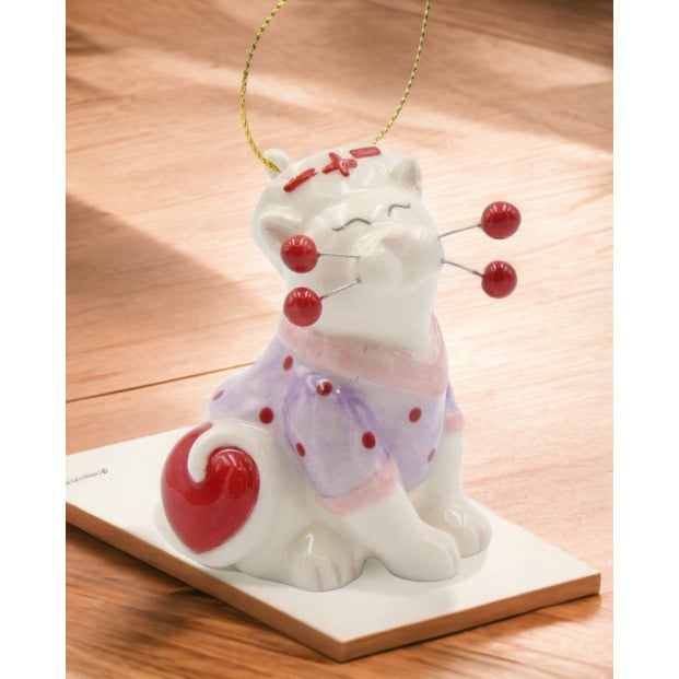 Ceramic Cat Nurse Ornament 2.1in Gift for Cat Lovers Image 2