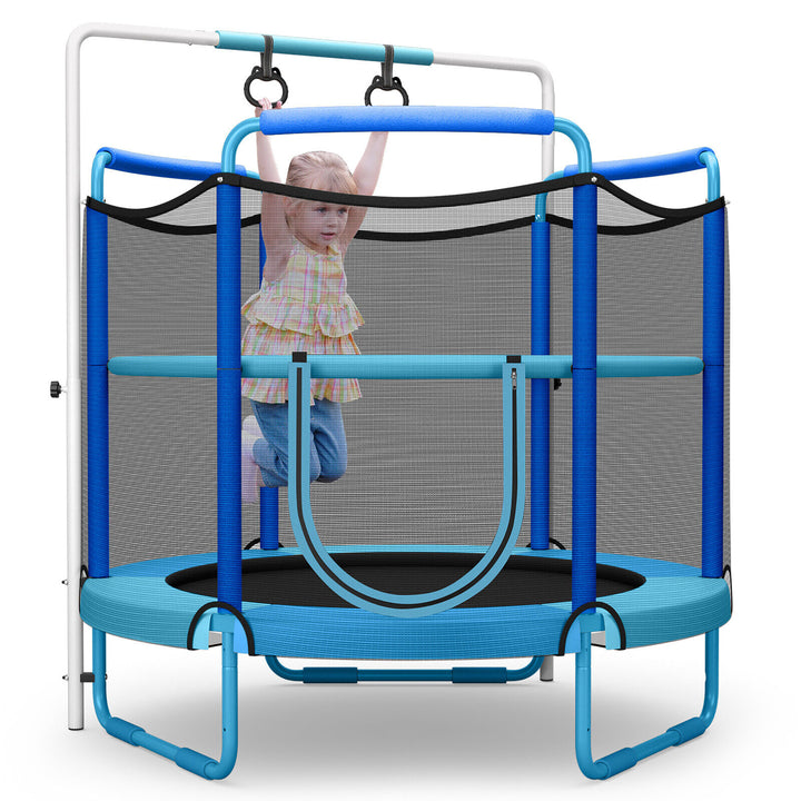 5FT Kids 3-in-1 Game Seamless Trampoline W/ Enclosure Net Spring Pad In/ Outdoor Image 1