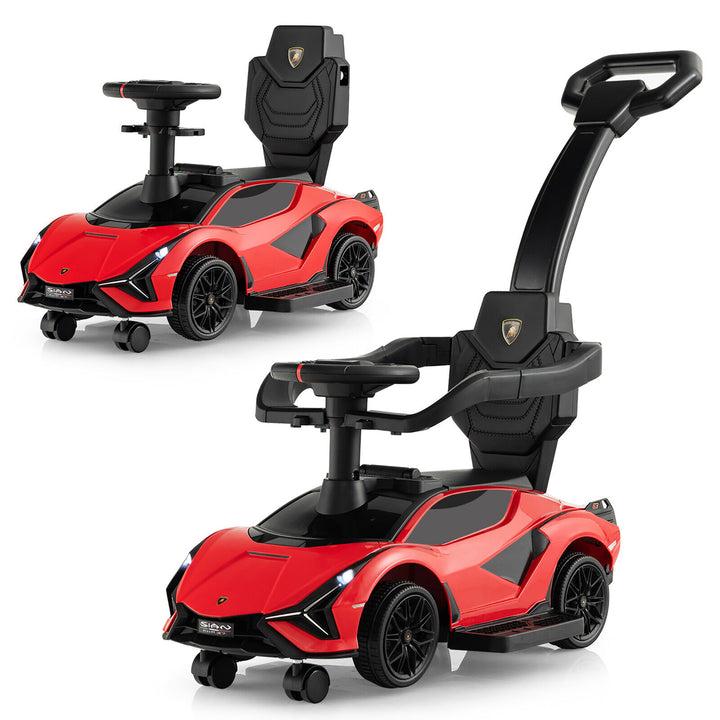 3-in-1 Licensed Lamborghini Ride on Push Car Walking Toy Stroller with USB Port Image 1