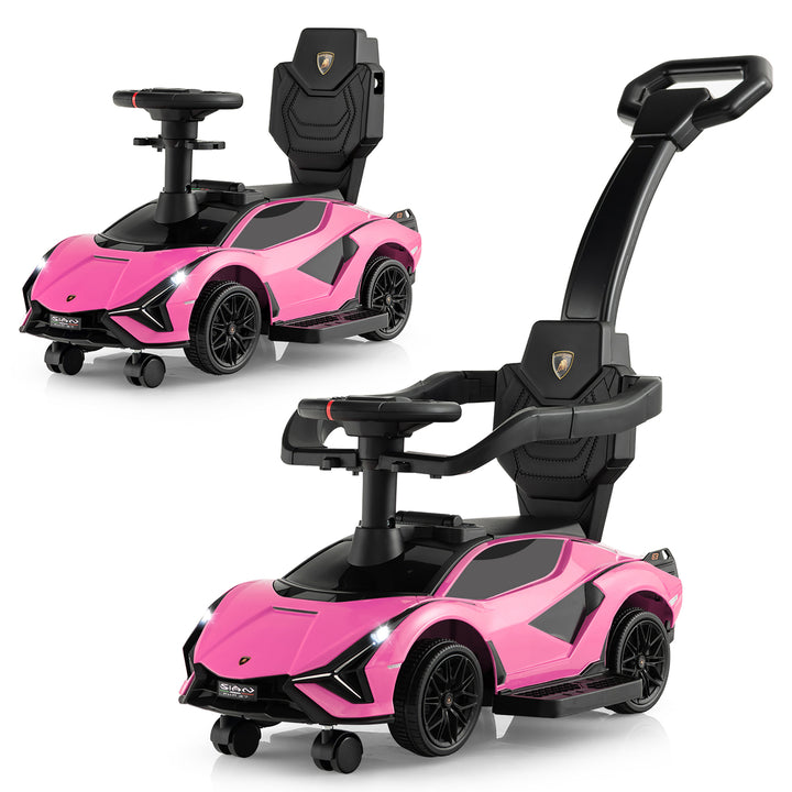 3-in-1 Licensed Lamborghini Ride on Push Car Walking Toy Stroller with USB Port Image 3