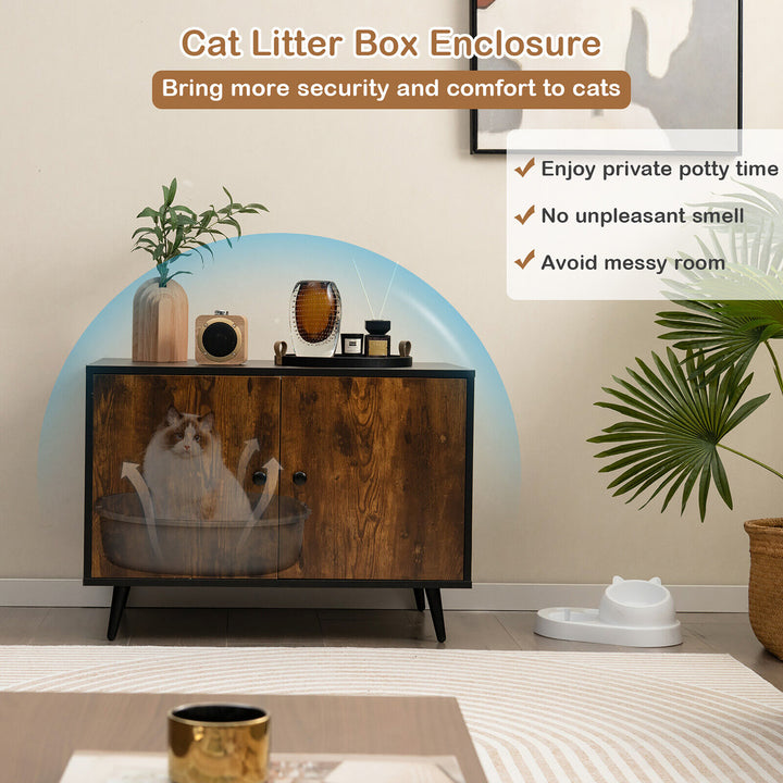 Industrial Cat Litter Box Enclosure Hidden Washroom Cat House End Table Cabinet Image 7