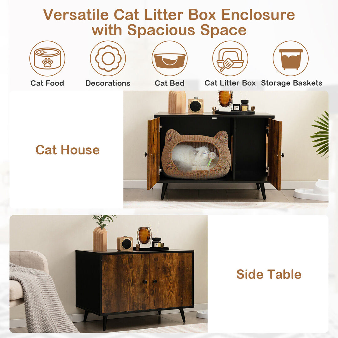 Industrial Cat Litter Box Enclosure Hidden Washroom Cat House End Table Cabinet Image 9