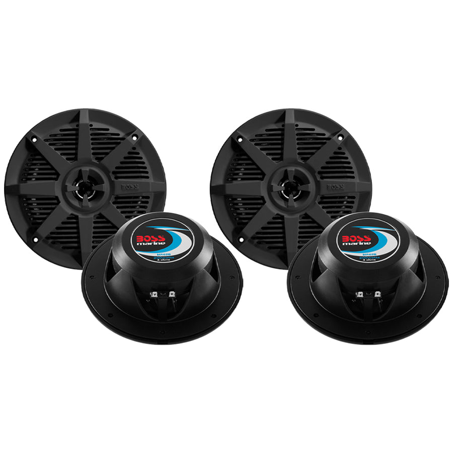 BOSS MR62B 6.5 Inch Marine Speakers 200W Weatherproof Full Range Pair Image 1