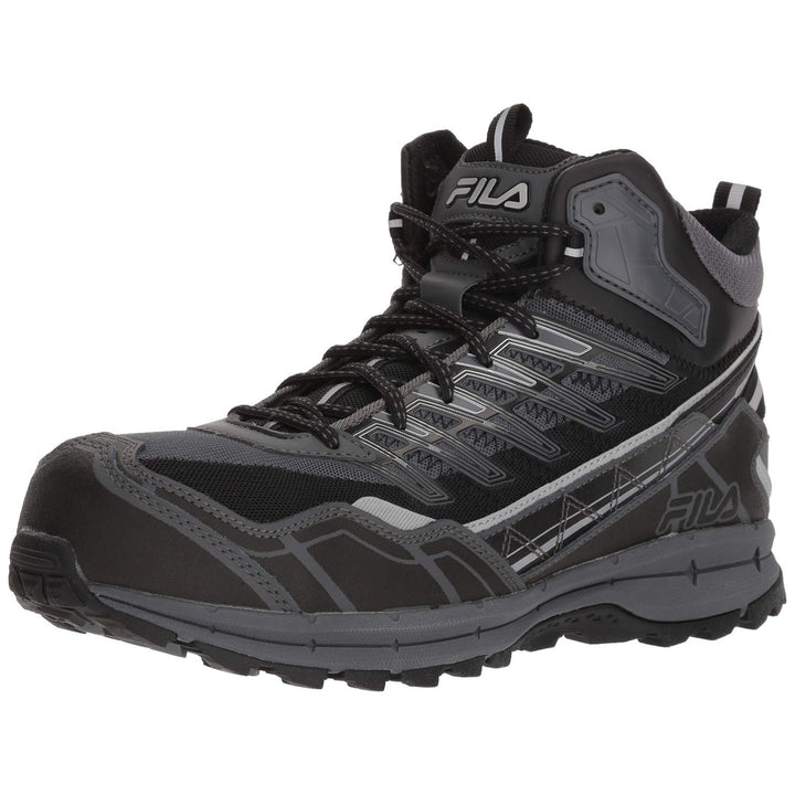 Fila Mens Hail Storm 3 Mid Composite Toe Trail Work Shoes Ct CSRK/BLK/MSIL Image 1