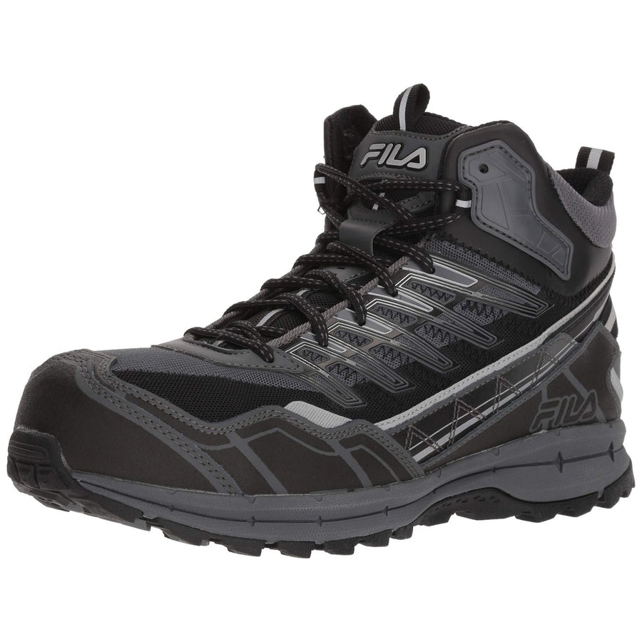 Fila Mens Hail Storm 3 Mid Composite Toe Trail Work Shoes Ct CSRK/BLK/MSIL Image 1