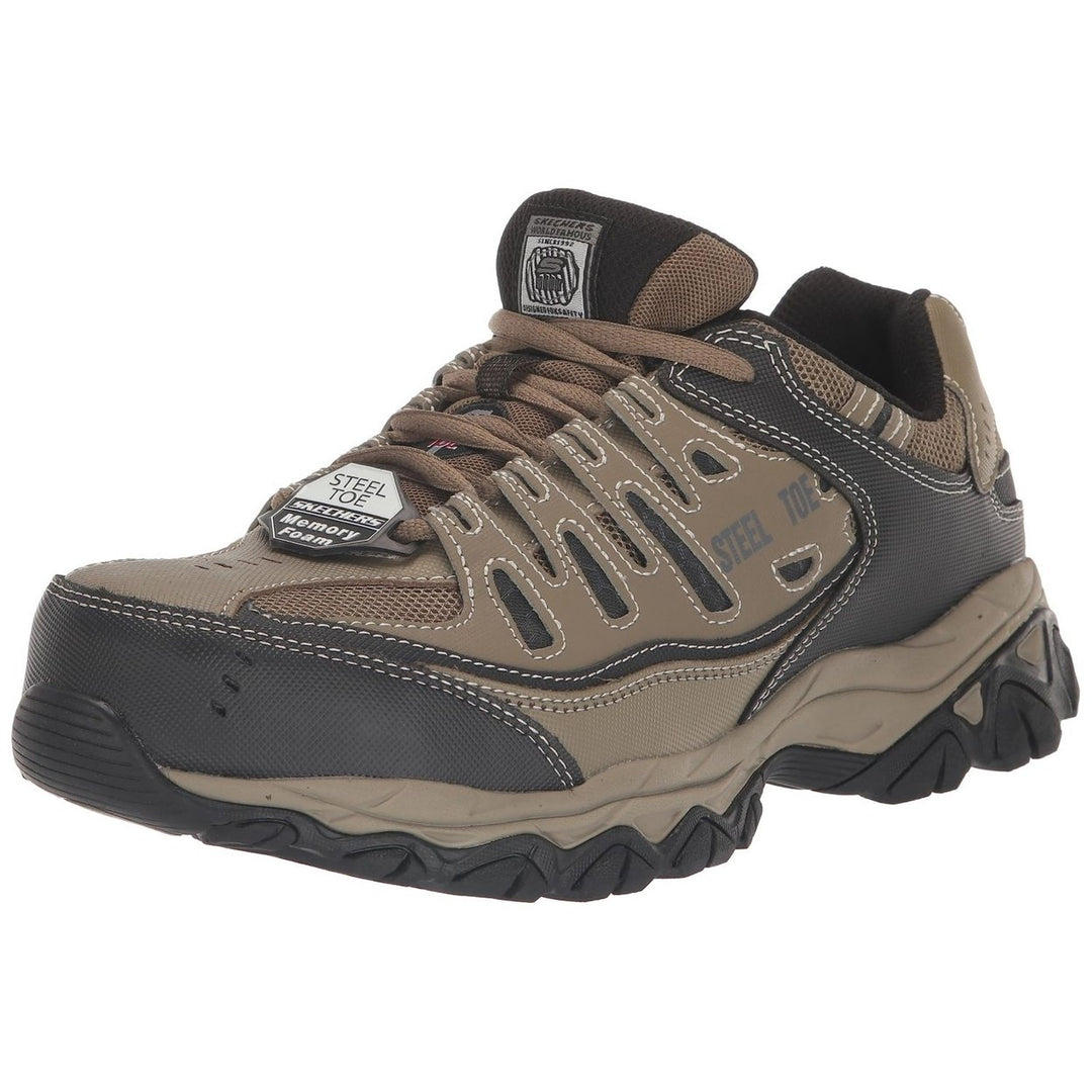 Skechers Mens Cankton-U Industrial Shoe 7 BLACK/CHARCOAL Image 1