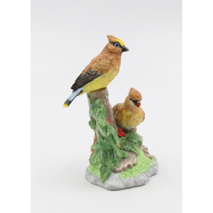 Ceramic Cedar Waxwing Bird Figurine 4.5in  Vintage Image 3